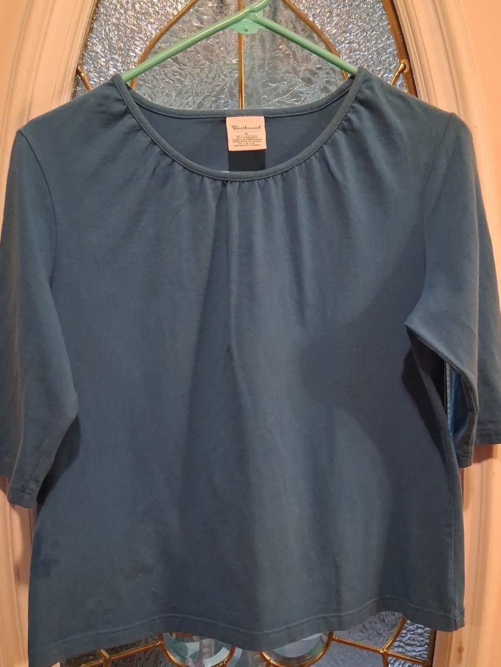Westbound Teal Short-Sleeve Girls' Top